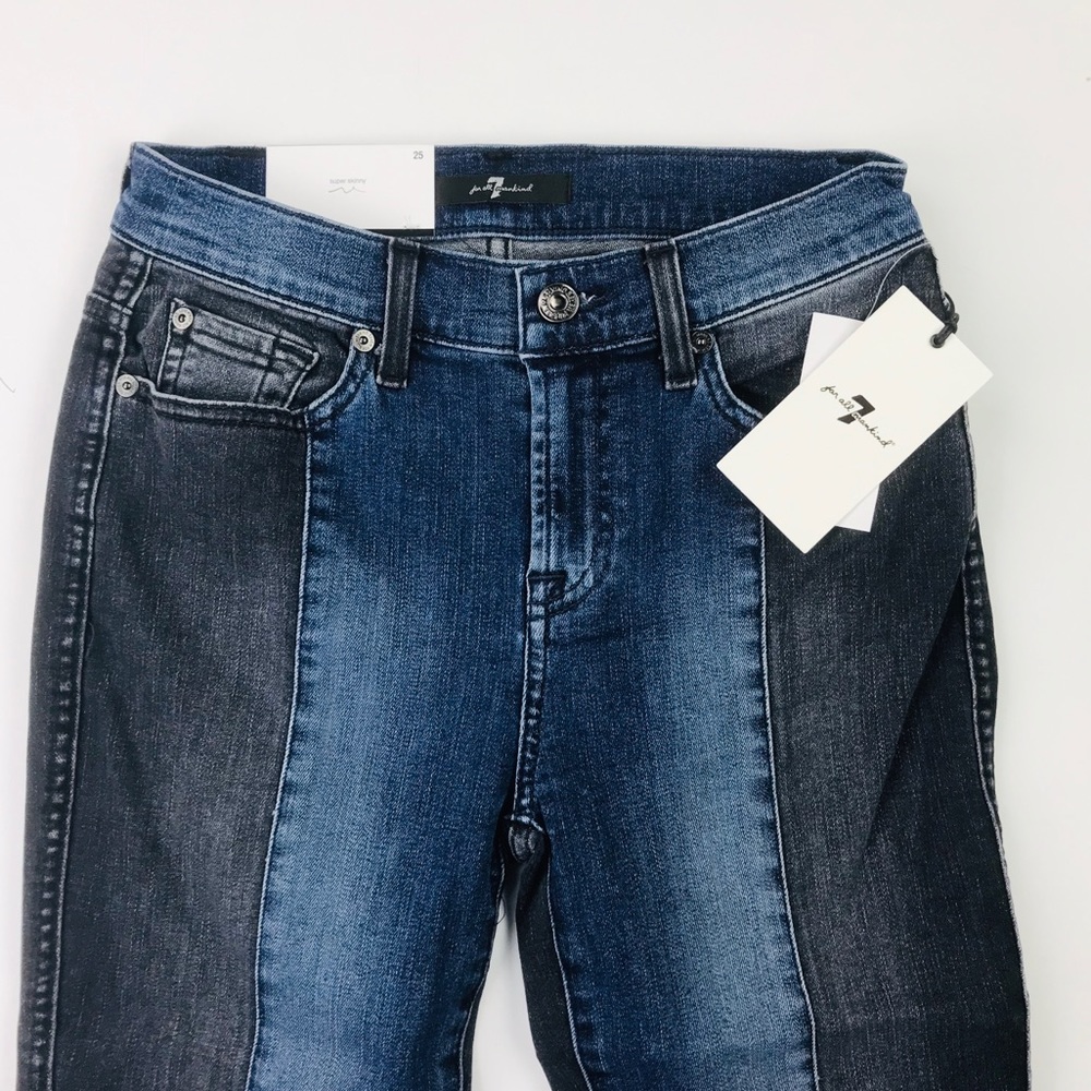 7 for all mankind two tone ankle skinny jeans
